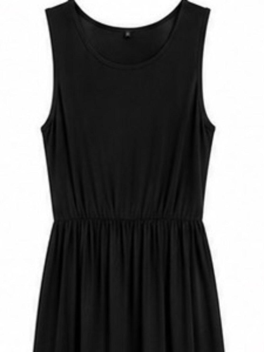 2XL Black Sleeveless Maxi Dress Scoop Neck Casual